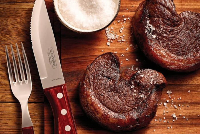 Coffret de 4 couteaux à steak Tramontina Jumbo coloris rouge