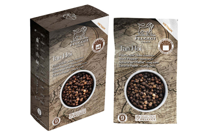 Coffret de 4 sachets fraîcheur Peugeot poivre noir Tan Hoi du Vietnam - 4x20g