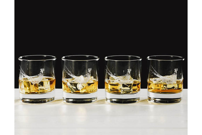 Coffret de 4 verres à whisky Selbrae House - Motif faisan