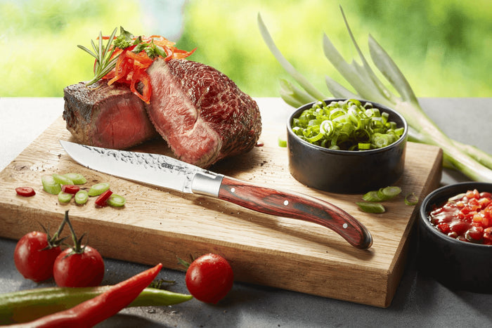 Coffret de 6 couteaux à steak Gefu Rancho lame en acier forgé martelé