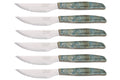 Coffret de 6 couteaux à steak/pizza Arcos lame dentelée 11cm manche bois bleu