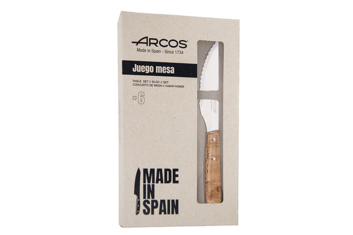 Coffret de 6 couteaux à steak/pizza Arcos lame dentelée 11cm