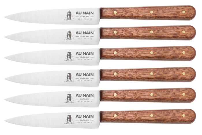 Coffret de 6 couteaux de table Au Nain manche en bois