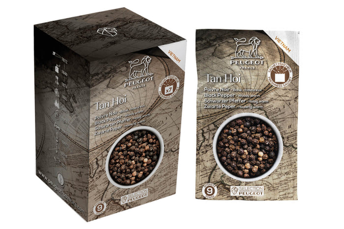 Coffret de 7 sachets fraîcheur Peugeot poivre noir Tan Hoi du Vietnam - 7x20g