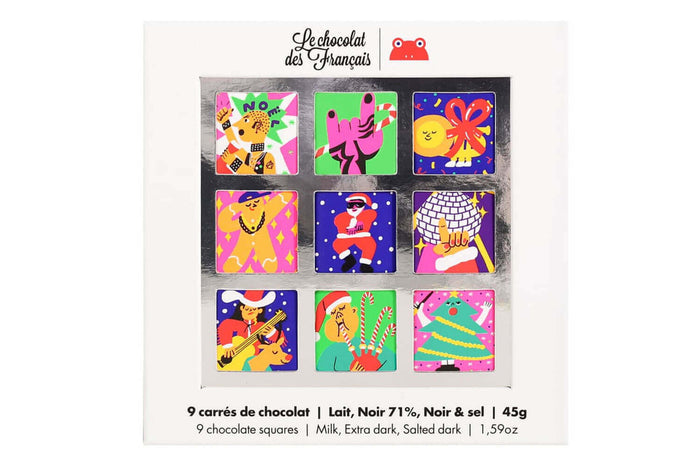 Coffret de 9 carrés de chocolat Le Chocolat des français - 45g