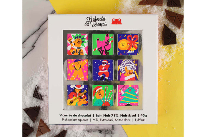 Coffret de 9 carrés de chocolat Le Chocolat des français - 45g