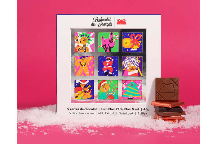 Coffret de 9 carrés de chocolat Le Chocolat des français - 45g