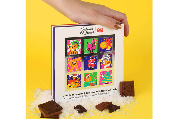 Coffret de 9 carrés de chocolat Le Chocolat des français - 45g