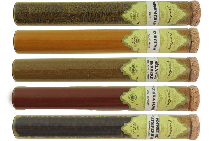 Coffret d'épices Le Monde en Tube Cuisine d'ailleurs 5 saveurs