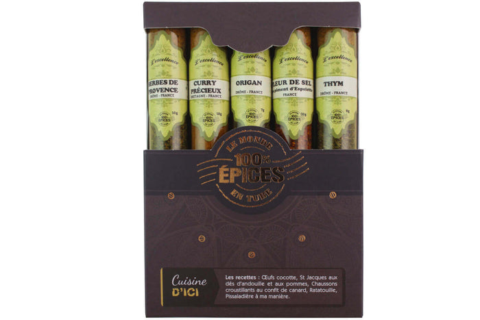 Coffret d'épices Le Monde en Tube Cuisine d'ici 5 saveurs