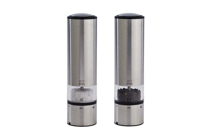 Coffret duo moulin à sel et poivre électrique Peugeot Elis Sense U Select en inox avec éclairage 20cm