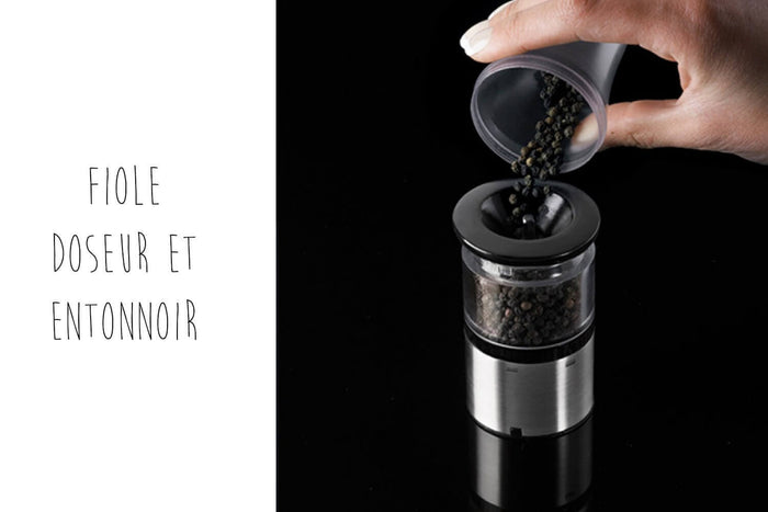 Coffret duo moulin à sel et poivre électrique Peugeot Elis Sense U Select en inox avec éclairage 20cm
