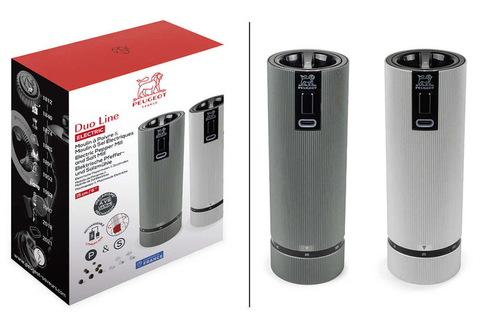 Coffret duo moulin à sel et poivre électrique Peugeot Line