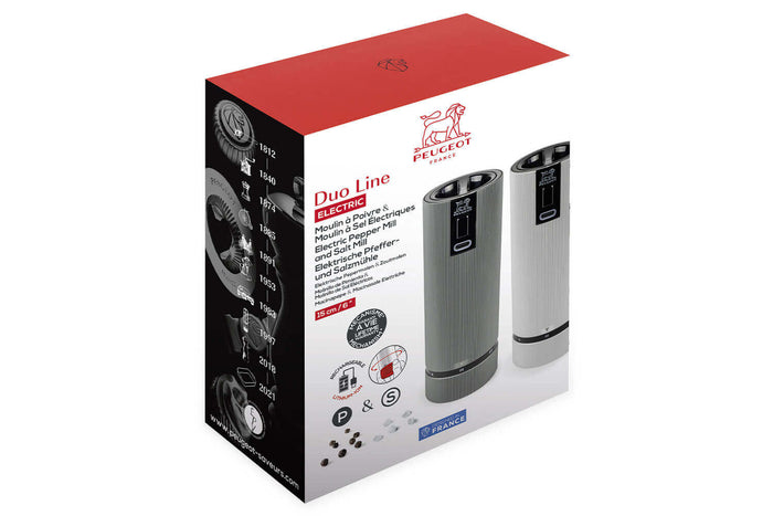 Coffret duo moulin à sel et poivre électrique Peugeot Line