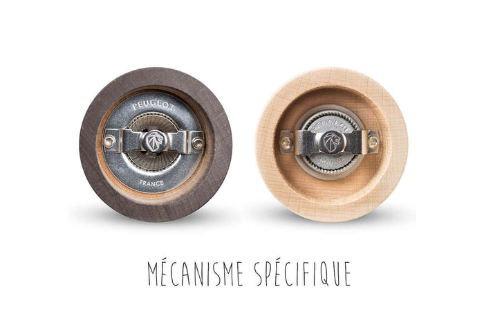 Coffret duo moulin à sel et poivre Peugeot Bistro en bois chocolat + naturel 10cm