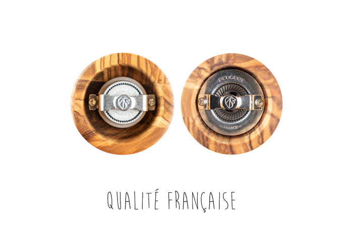 Coffret duo moulin à sel et poivre Peugeot Bistro en bois d'olivier 10cm