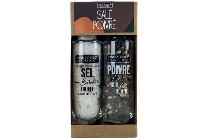 Coffret duo Savor&Sens sel à la truffe et mélange de poivres