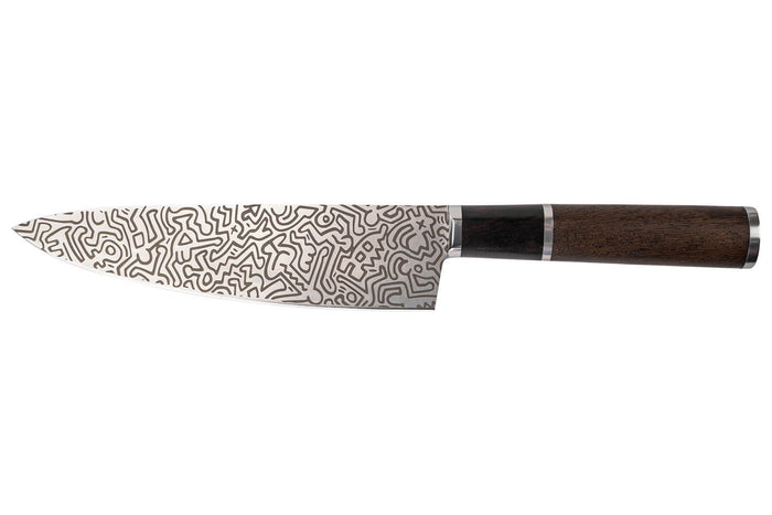 Coffret Homey's Keith Haring couteau de chef 21cm et baguettes Saibashi 30cm