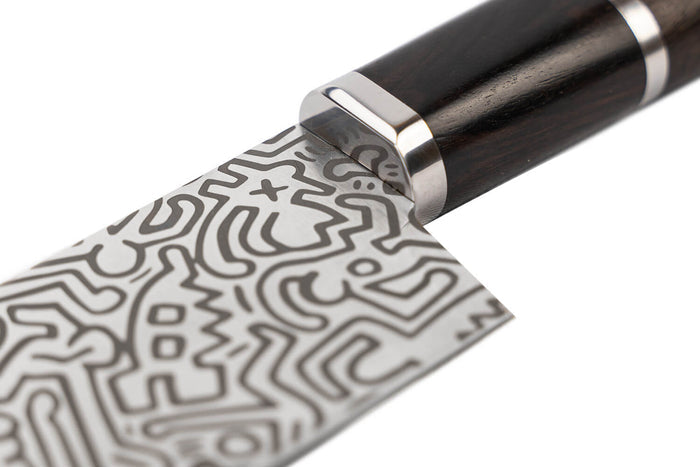 Coffret Homey's Keith Haring couteau de chef 21cm et baguettes Saibashi 30cm