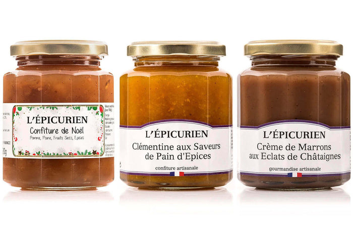 Coffret L'Épicurien Joyeux Noël - 3 confitures de 125g