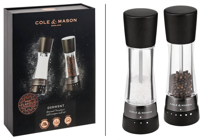 Coffret moulins sel et poivre Cole & Mason Derwent hêtre noir 19cm
