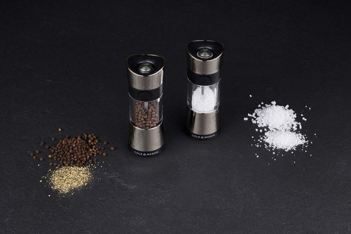 Coffret moulins sel et poivre Cole & Mason Horsham en acrylique et inox 15,4cm