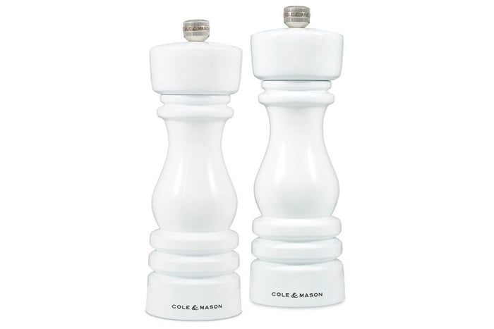 Coffret moulins sel et poivre Cole & Mason London blanc gloss 18cm