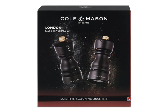 Coffret moulins sel et poivre Cole & Mason London chocolat 13cm