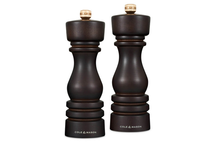Coffret moulins sel et poivre Cole & Mason London chocolat 18cm