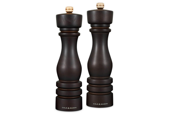 Coffret moulins sel et poivre Cole & Mason London chocolat 22cm