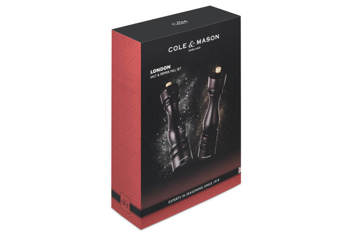 Coffret moulins sel et poivre Cole & Mason London chocolat 22cm