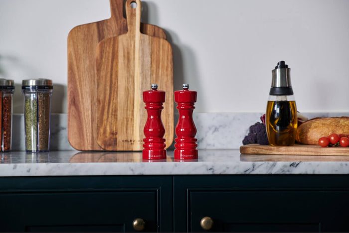 Coffret moulins sel et poivre Cole & Mason London rouge gloss 18cm