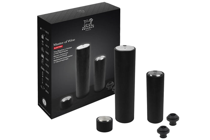 Coffret Peugeot Master of Wine : tire-bouchon Line Reverse + pompe à vide Line Preserve électriques