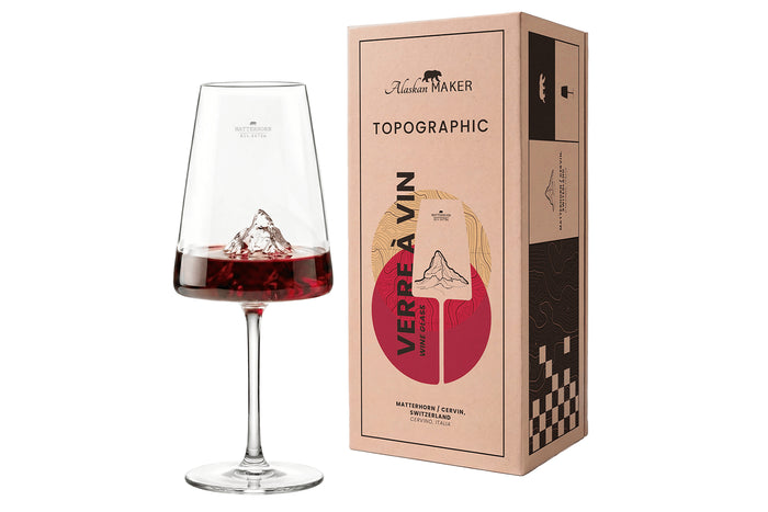 Coffret verre à vin Alaskan Maker Topographic Mont Cervin