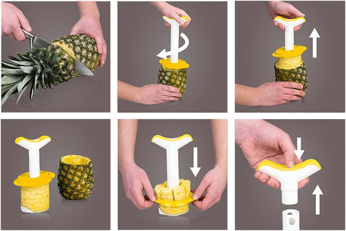 Coupe-ananas Vacu Vin 4863260 en polymère blanc