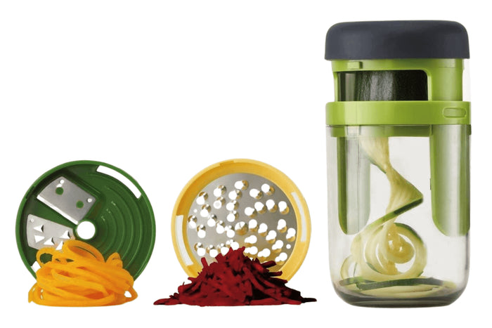 Coupe légumes spirale 3 en 1 Joseph Joseph Spiro en acier inoxydable et polymère