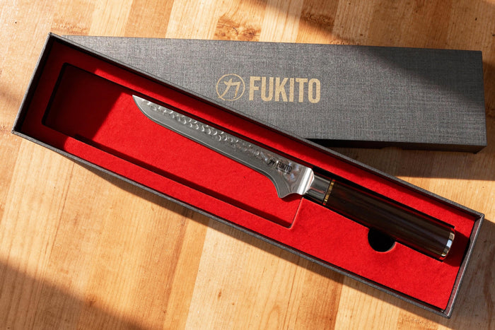 Couteau à désosser 15cm Fukito Ébène Damas martelé