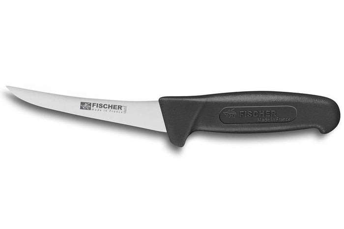 Couteau à désosser professionnel Fischer HACCP lame courbée semi-flexible 13cm manche noir