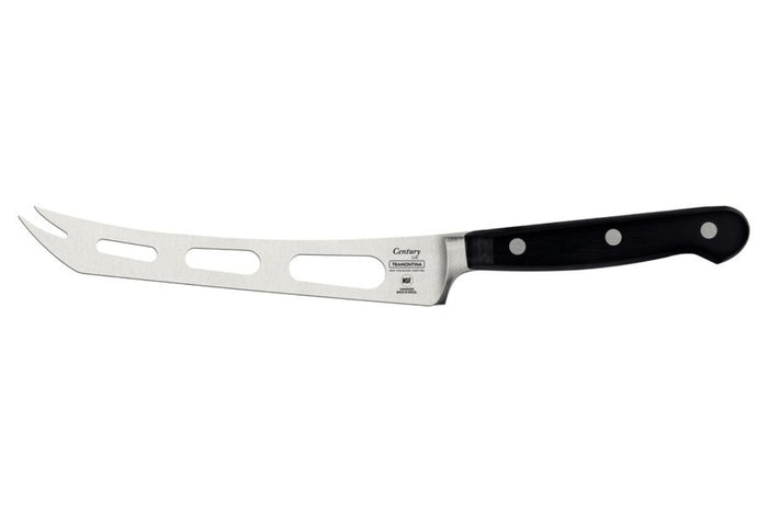 Couteau à fromage Tramontina Century lame ajourée 15cm manche polycarbonate noir