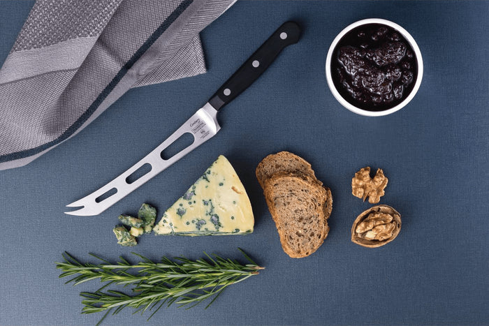 Couteau à fromage Tramontina Century lame ajourée 15cm manche polycarbonate noir