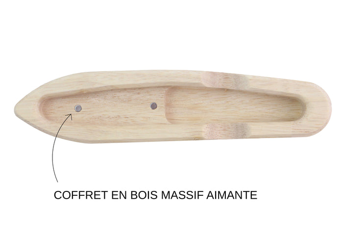 Couteau à huître Charles Canon manche en coquille Saint-Jacques fabriqué en France + coffret en bois
