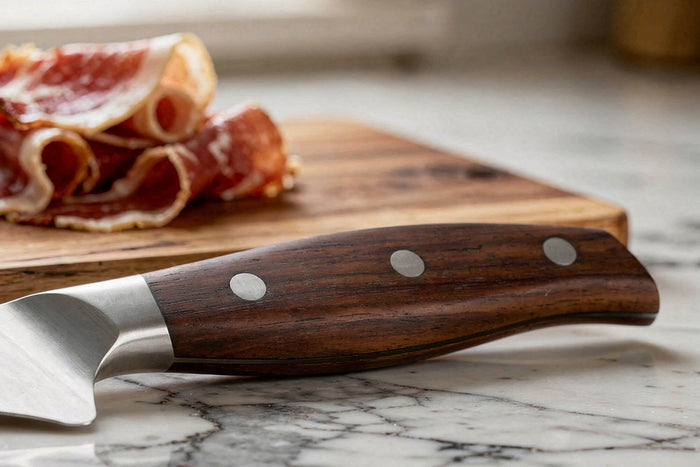 Couteau à jambon 25cm Guillaume Leonard Cuistot en acier inoxydable et bois de santal rouge