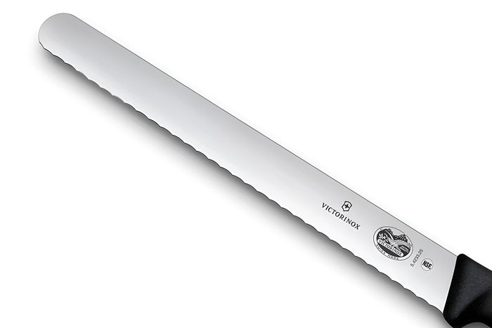 Couteau à jambon Victorinox lame dentée 25cm manche fibrox noir