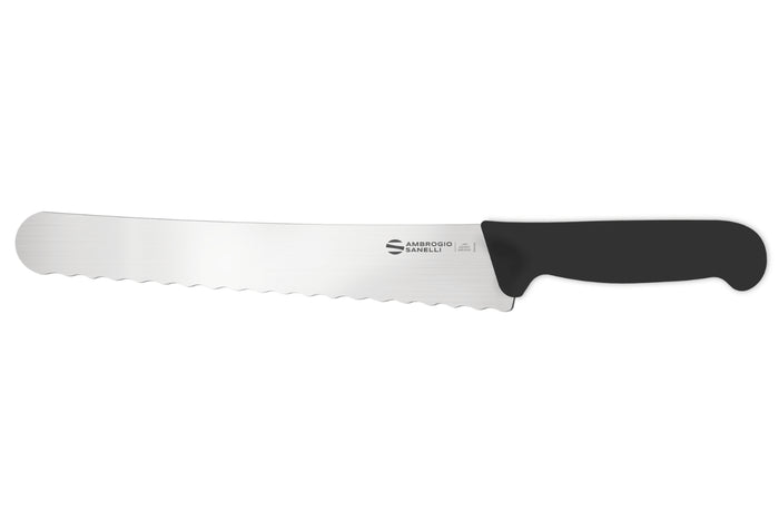 Couteau à pain courbé professionnel Ambrogio Sanelli Supra Vague noir 26cm