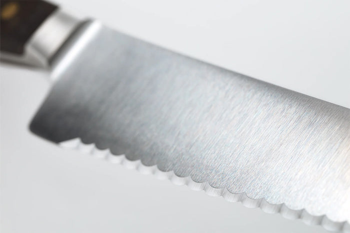 Couteau à pain extra-large Wüsthof Crafter forgé 26cm en chêne fumé