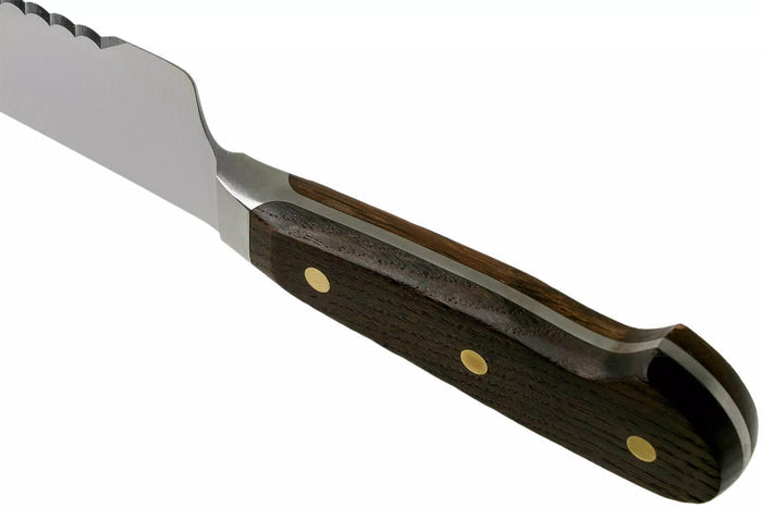 Couteau à pain extra-large Wüsthof Crafter forgé 26cm en chêne fumé