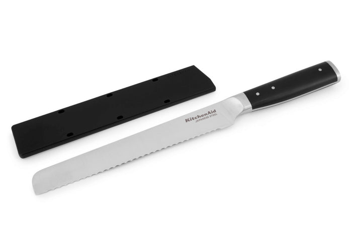Couteau à pain Kitchen Aid Gourmet lame acier japonais 20cm + étui de protection