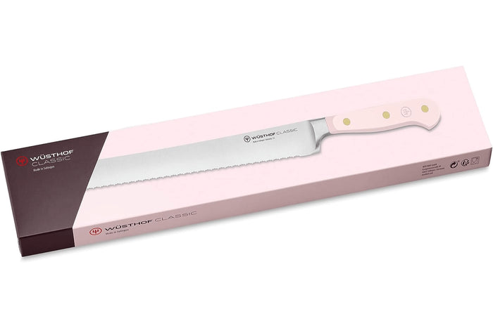 Couteau à pain Wusthof Classic Colour Pink Himalayan Salt forgé lame micro-dentelée 23cm