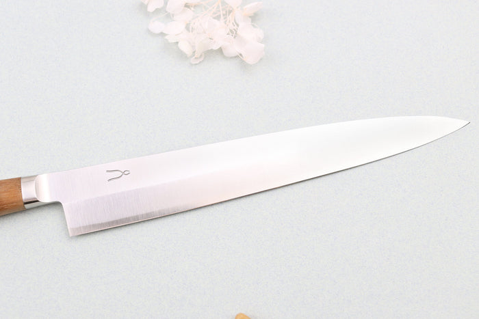 Couteau à sashimi japonais forgé Tadafusa Hocho Kobo lame SLD 3 couches 21cm manche en noyer