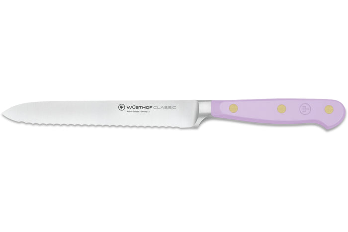 Couteau à saucisson Wusthof Classic Colour Purple Yam forgé lame crantée 14cm